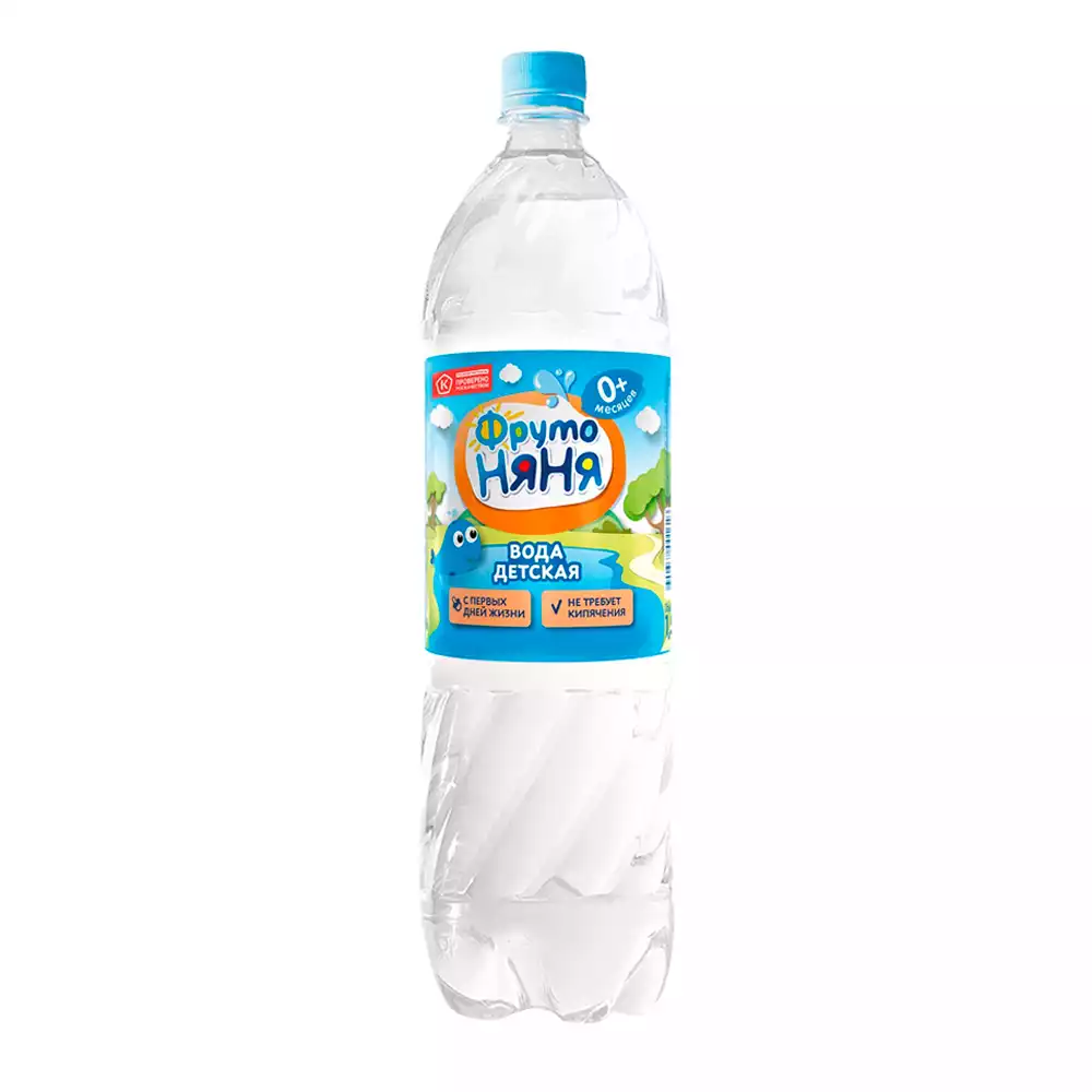 Вода Фрутоняня питьевая детская артезианская, объем 1,5л