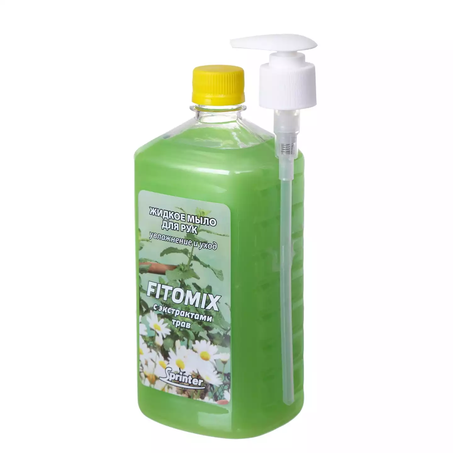 Мыло жидкое Спринтер FITOMIX, объем 1,0л, с антибактериальным эффектом, крышка-насос-дозатор