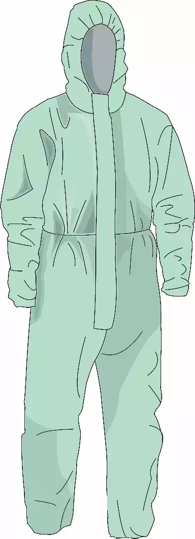 Комбинезон "Каспер" защитный влагонепроницаемый, материал СМС 42г/м2, размер 52-54, рукава на резинке, молния, нестерильный, голубой