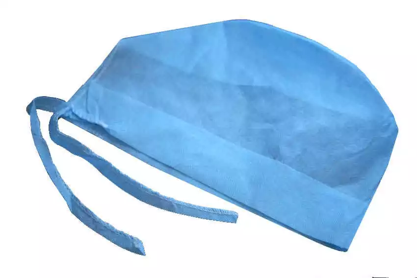 Шапочка Колпак, высота 14см, без подворота, материал СМС 42г/м2, цвет голубой, нестерильный, упаковка 100шт