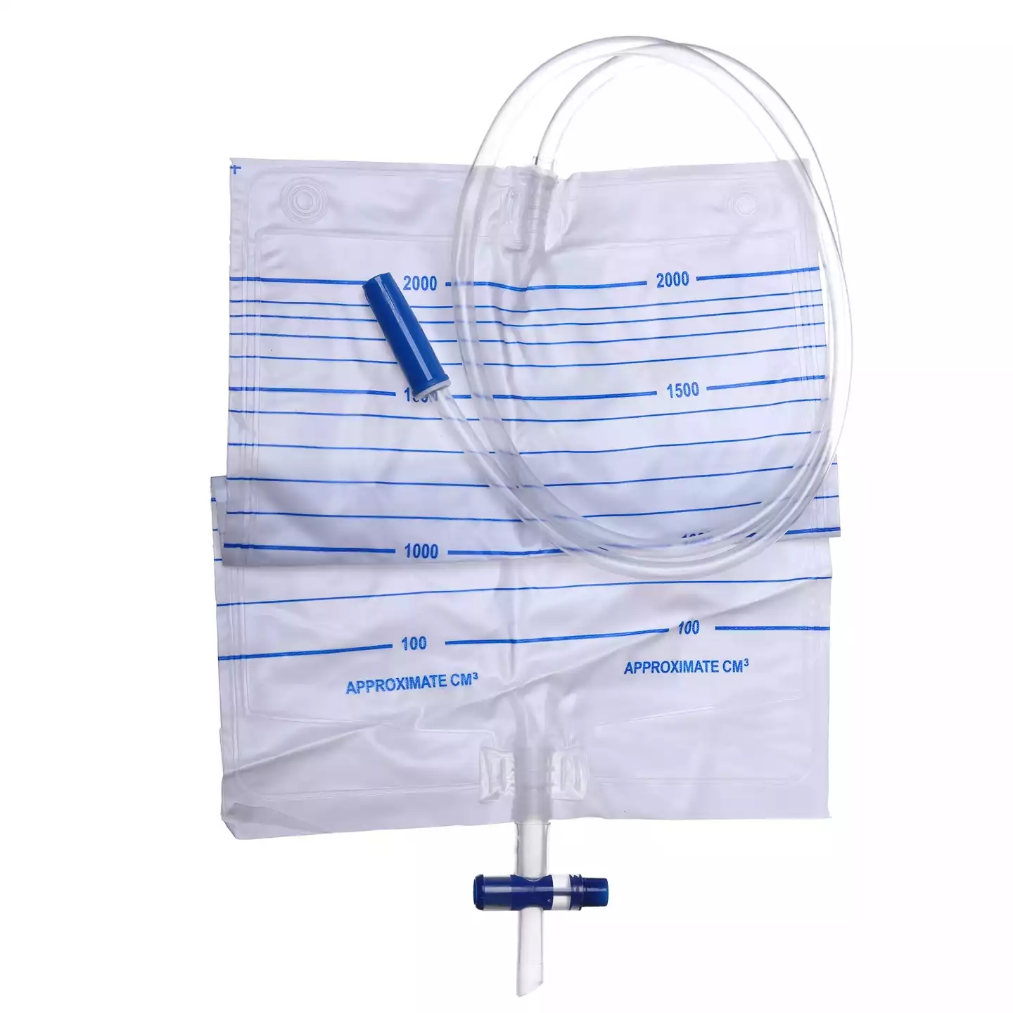 Мочеприемник, объем 2000мл, с устройством для прикроватного крепления, с крестообразным сливом содержимого, одноразовый стерильный