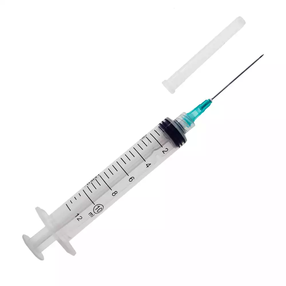 Шприц LEIKO 10,0мл, 3-х компонентный, игла 21Gх1 1/2 (0,8*38мм), соединение Луер Лок, стерильный