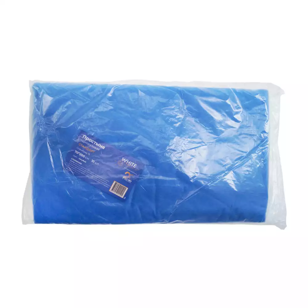 Простыня 70*200см, материал Спанбонд 15г/м2, нестерильная, голубая