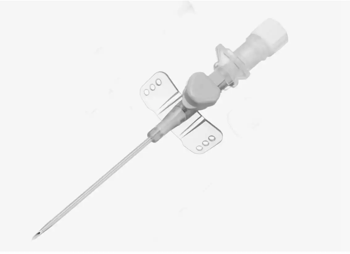 Катетер (канюля) внутривенный с перфорированными крыльями и инъекционным портом с самозащелкивающейся крышкой, 17G, MEDEREN, тефлон