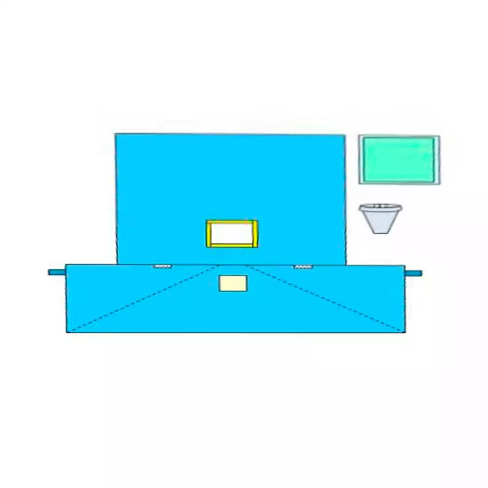 Простыня 240*180см, с отверстием встроенным покрытием для ног, адгезивным слоем впитывающей зоной 19х6, материал СМС пл 42г/м2 однор стер