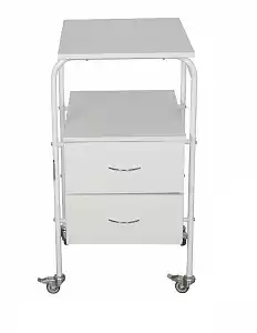 Тумбочка "ТП-1" медицинская прикроватная, с 2-мя выдвижными ящиками, колеса мебельные