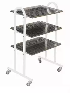 Столик инструментальный СИ-5, 3 полки (нержавеющая сталь), мебельные колеса