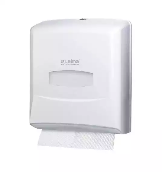 Диспенсер для полотенец LAIMA PROFESSIONAL CLASSIC (Система H3), подходит для полотенец V и ZZ - сложения, белый