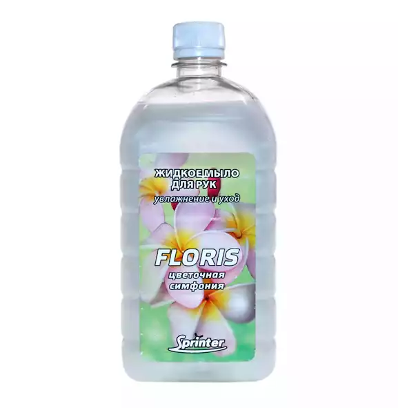 Мыло жидкое Спринтер FLORIS, объем 1,0л, с антибактериальным эффектом, крышка