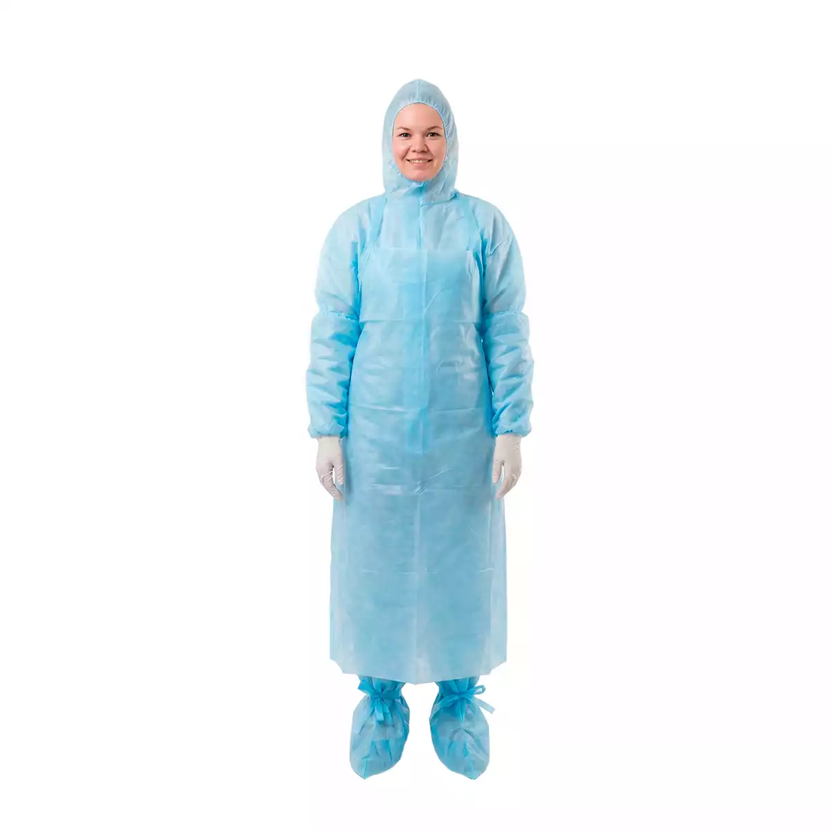 Комплект одежды защитной для врача-инфекциониста № 6, нестерильный , 50-52 р-р (комбинезон-каспер, фартук, нарукавники, бахилы)