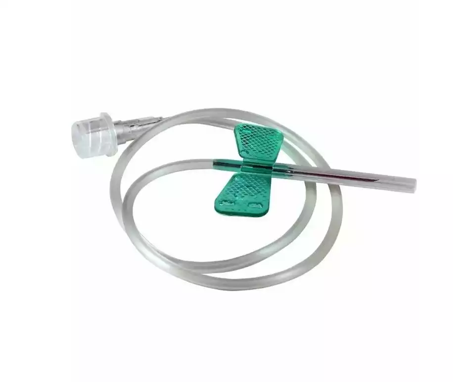 Игла - бабочка стерильная 21G (0,8*19мм) соединение Луер-Лок (Luer-lock), цвет зеленый